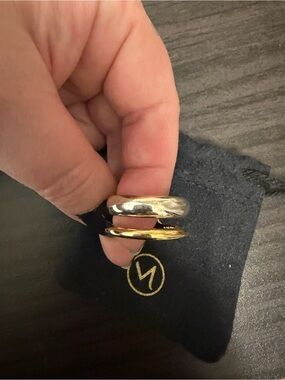 Mejuri Duet Mixed Ring — Gold and Silver